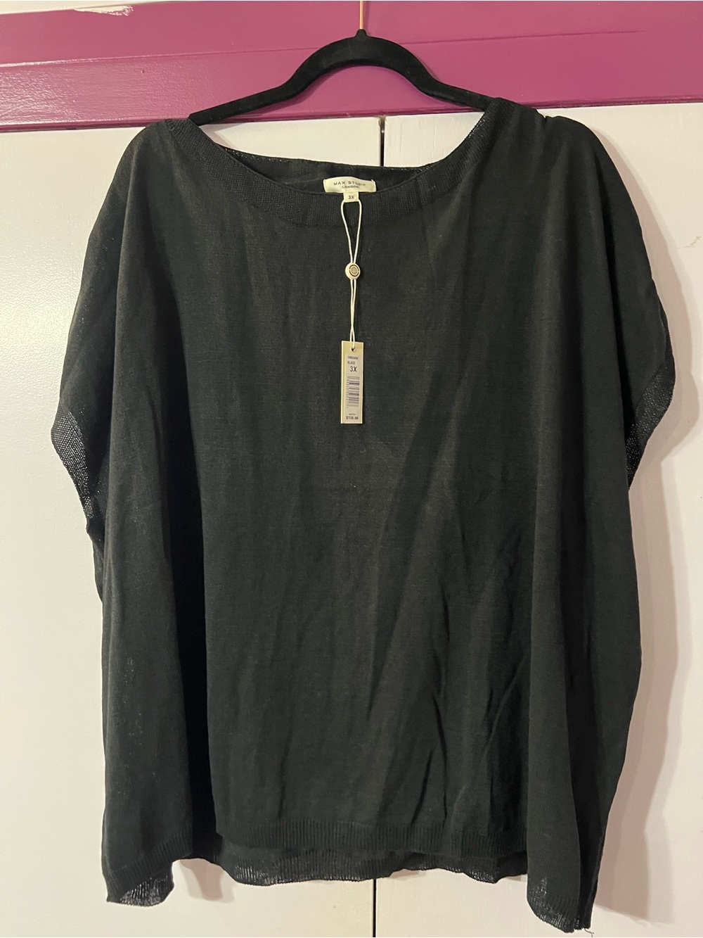 Max Studio Black Lightweight Knit Tunic Top